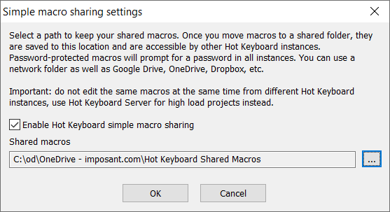 Create a folder to share macros